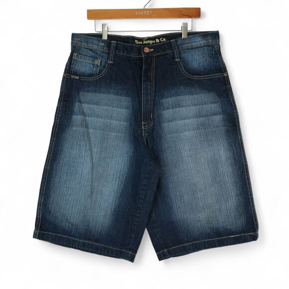 Vintage 5ive Jungle & Co Shorts Mens 36x14.5 Y2K Baggy Jorts Skater Grunge Rap - Picture 2 of 10